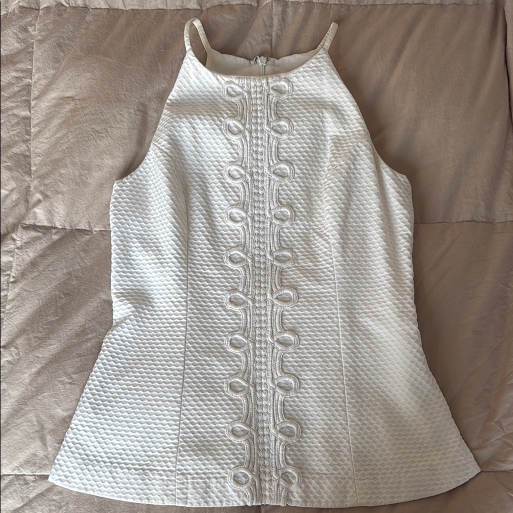 Lilly Pulitzer Cream Textured Sleeveless Top